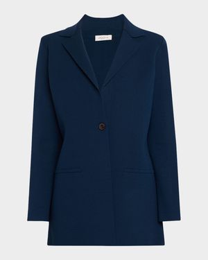 Single-Button Matte Crepe Blazer
