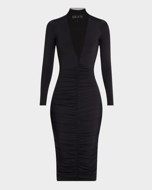 Priyanka Mesh V-Cut Midi Dress