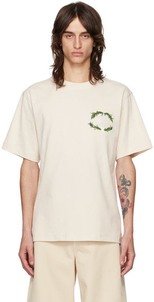 Burberry Beige Embroidered Logo T-shirt