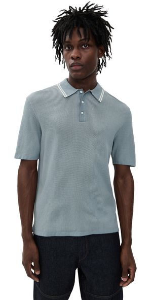 rag & bone Harvey Tipped Polo Lblue L