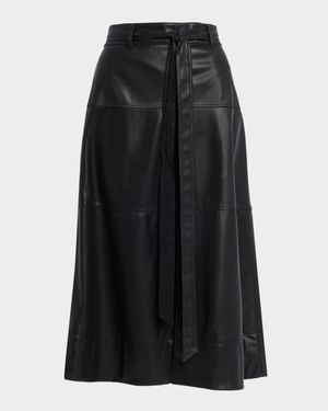 Hudley Vegan Leather Midi Skirt