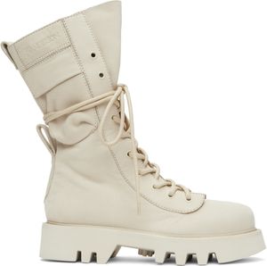 JW Anderson Off-White Combat Leather Boots