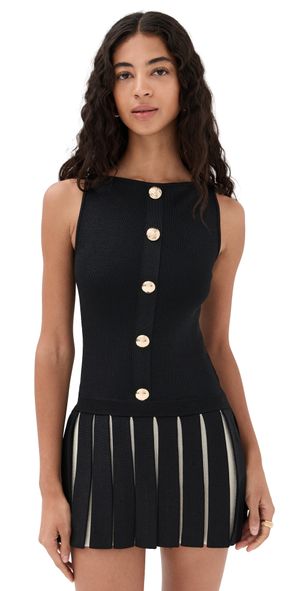 Retrofête Elisabetta Knit Dress Metallic Black L