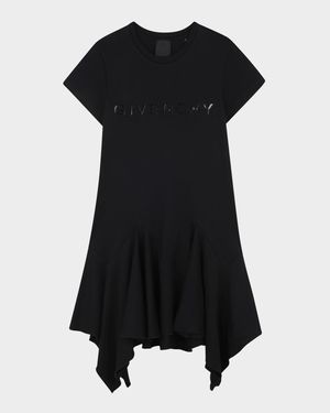 Girl's Logo-Print Flounce Dress, Size 8-14