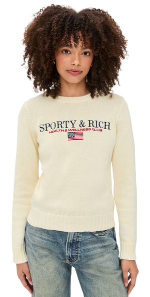 Sporty & Rich S & R Nautical Knitted Sweater Ecru M