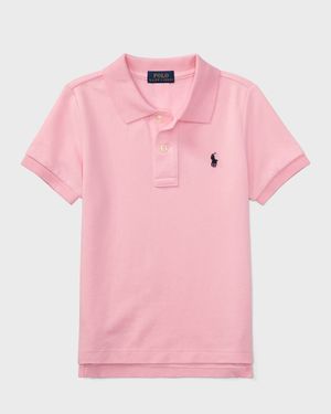 Boy's Short-Sleeve Logo Embroidery Polo Shirt, Size 2-7