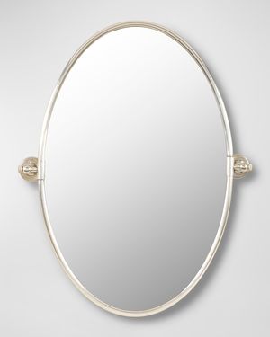 Burnish Silver Oval Mirror