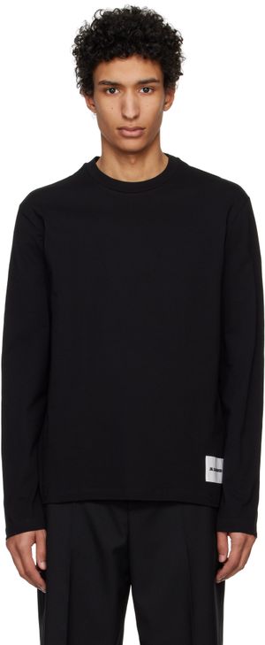 Jil Sander Three-Pack Black Long Sleeve T-Shirts