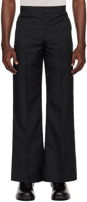 Courrèges Pantalon noir à boutons