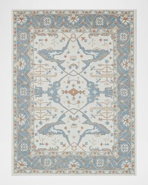 Claremont Hand-Tufted Light Blue Oushak Rug, 6' x 9'