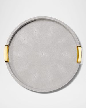 Carina Faux Shagreen Small Round Tray