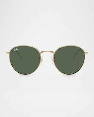Reverse Metal Round Sunglasses, 53MM