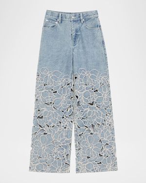 Betty Floral Embroidered Straight-Leg Jeans