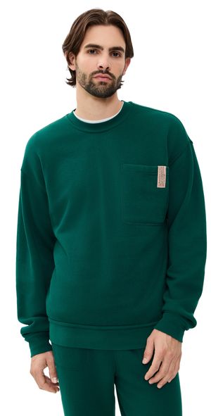 Lunya Silksweats Reversible Pocket Sweatshirt Noble Green XL