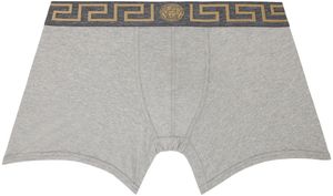 Versace Underwear Gray Greca Border Boxers