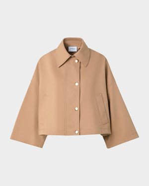 Cotton Gabardine Cropped Coat