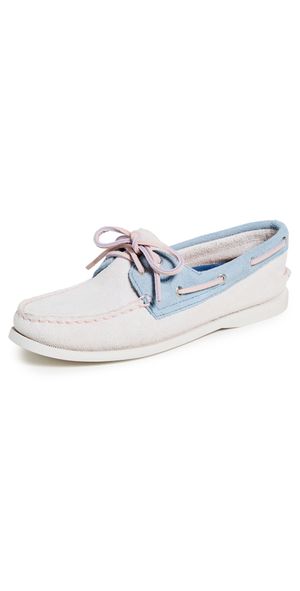 Sperry Authentic Original Boat Shoes White/Blue 10