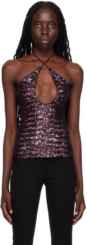 The Attico Purple Alix Tank Top