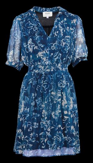 Sud Express - Robe courte imprimée - Taille L - Bleu