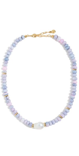 MAYAMAR Purple Opal Beaded Baroque Pearl Necklace Gold One Size