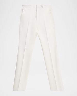 Men's Wool and Mohair Straight-Leg Tailored Trousers