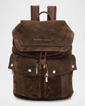 Men's Suede Zaino Leisure Backpack