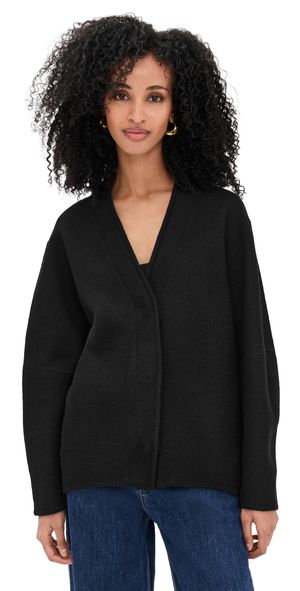 House of Dagmar Long Wool Cardigan Black XS