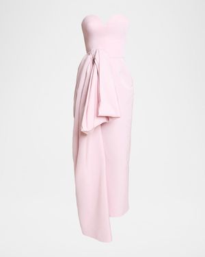 Strapless Bow Bustier Gown