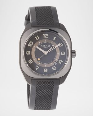 Hermès H08 Black Rubber Watch, 42 mm