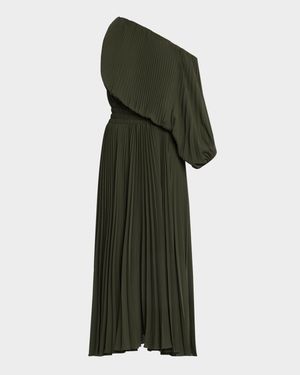 Mara Pleated Asymmetric Dress