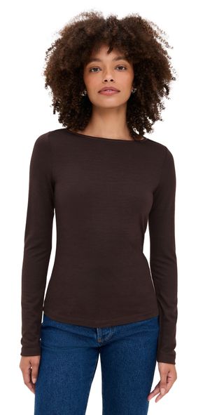 Renggli Long Sleeve Boatneck Tee Chocolate S