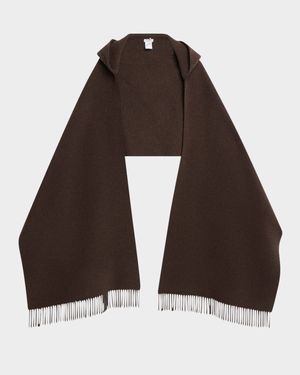 Wool-Cashmere Fringed Cape Scarf