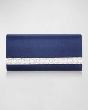Perry Satin & Crystal Bar Clutch Bag