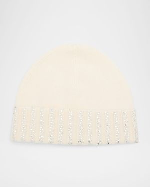 Cashmere Crystal-Embellished Beanie