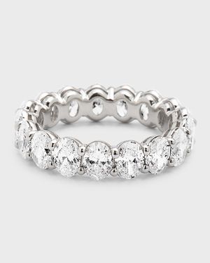 Platinum Oval FG/VS Diamond Eternity Band, Size 6.75, 5.27tcw