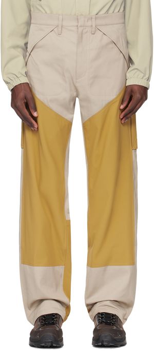 ROA Khaki & Beige Paneled Cargo Pants