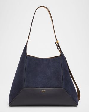 Diamond Medium Suede Hobo Bag