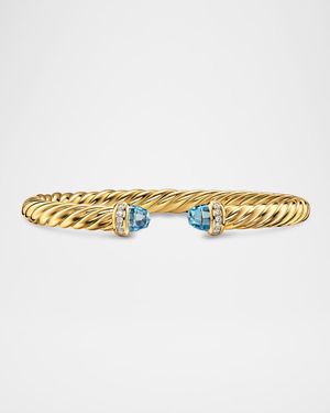 Cablespira Flex Bracelet with Gemstones and Diamonds in 18K Gold, 6mm