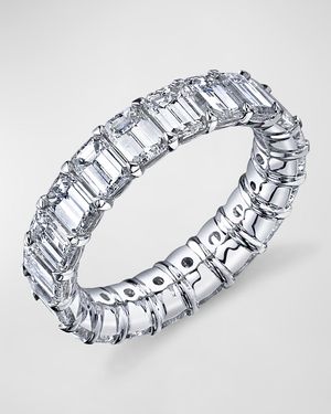 Large Eternity Band with Emerald Cut Diamonds, 9.25ct