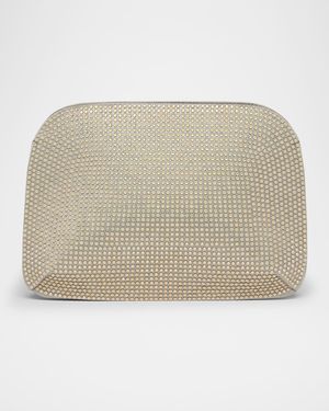 La Prima Rhinestone Satin Clutch Bag