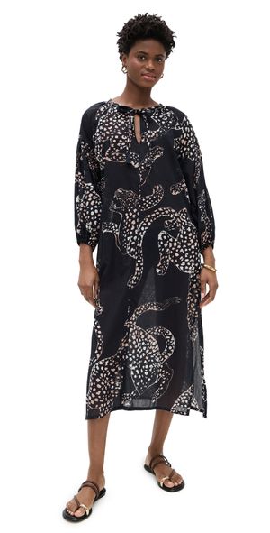 Desmond & Dempsey Blouson Sleeve Kaftan Navy S/M