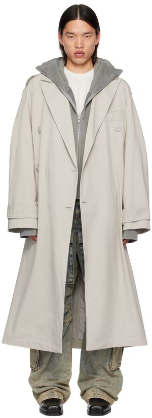 Entire Studios Trench gris à double boutonnage