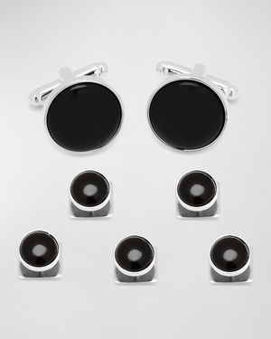 Men's Black Onyx Cufflink 5-Stud Set
