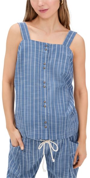 HATCH The Yasmine Top Blue/White Stripe 0