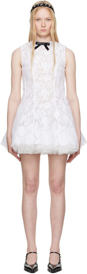 SHUSHU/TONG White Puffy Sleeveless Minidress