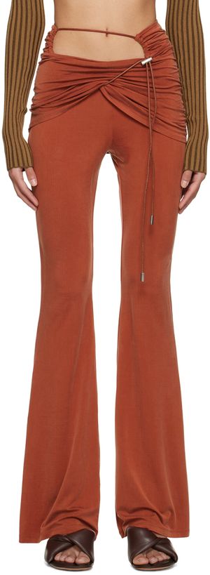 JACQUEMUS Orange Le Raphia 'Le Pantalon Espelho' Leggings