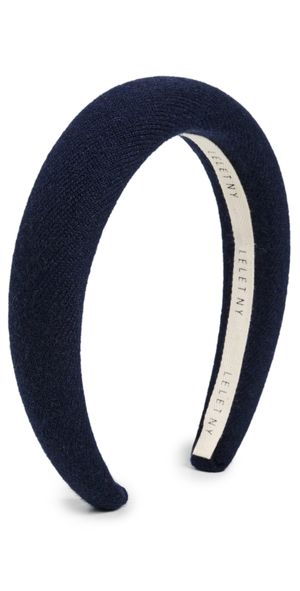 LELET NY Simone Cashmere Padded Headband Navy One Size