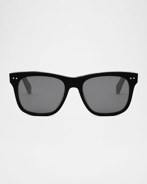 Men's Celine Thin Acetate Square Sunglasses