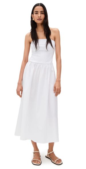 perfectwhitetee Combo Strapless Dress White L