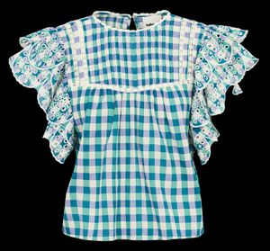 Bellerose - Top sans manches à carreaux en coton - Taille 40 - Vert